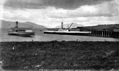 Prince of Wales at Balloch Pier with a blurry Princess of Wales