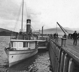 Loch Lomond Steamer The Queen at Balloch Pier